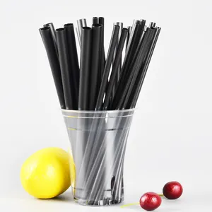 Wholesale Eco-friendly Biodegradable Plastic PP Drinking Straw Black Disposable Straw