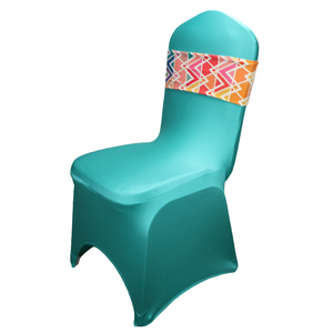 Couverture de siège de couverture de protecteur de chaise de salle à manger courte amovible et extensible pour l'hôtel - Product Image 5