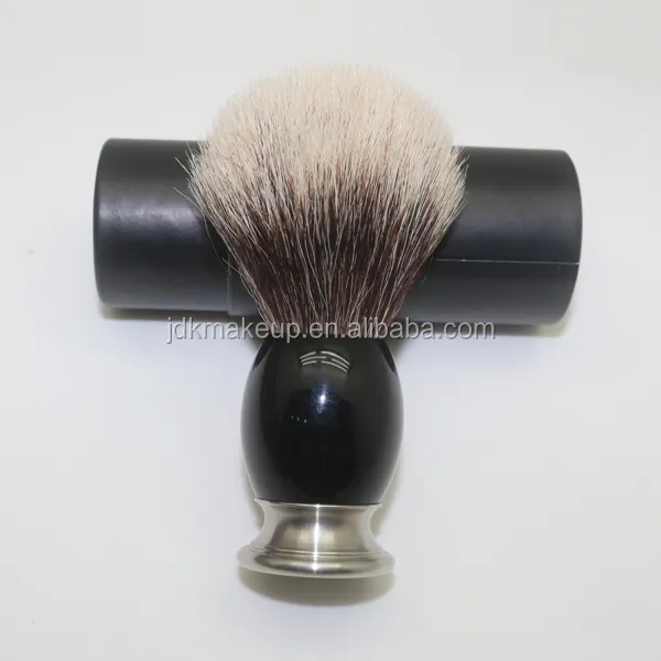 Luxury badger bristle black shaving brush kit with chroming shaving stand razor men's grooming products