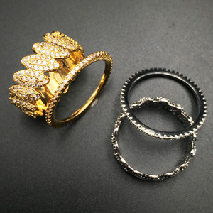 Echsio CZ Eternity Bandes Art déco bague ensemble fiançailles pavé avec blanc clair zircon cubique <span class=keywords><strong>copine</strong></span> cadeau CP367 - Product Image 3