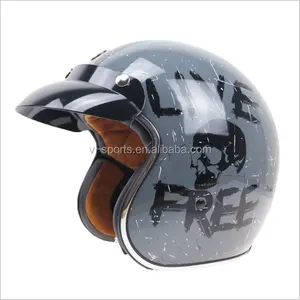 Helm sepeda motor wajah terbuka Retro diakui ECE 22.06 kualitas tinggi langsung dari pabrik