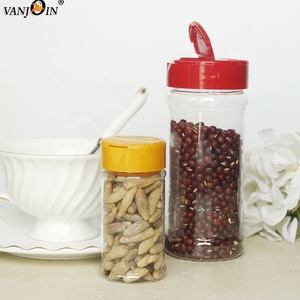 Bocaux à épices en plastique transparent de 500 ml (16 oz) avec couvercle rouge à clapet, trous de tamisage et côtés ouverts pour verser, pot à condiments de 250 ml - Product Image 5