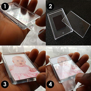 Cornice Fotografica Magnetica in Acrilico 2.7*1.7 Pollici, Magnete per Frigorifero <span class=keywords><strong>con</strong></span> Forma Rettangolare e Design Contemporaneo per Bambini e Matrimoni - Product Image 3