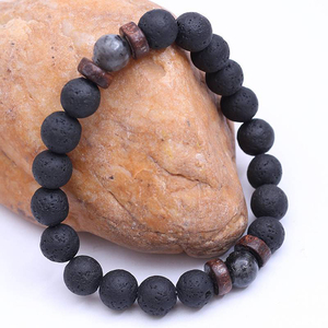Bracelet en pierres de lave naturelles, 8mm, bijou de Yoga, diffuseur de Labradorite, perles Mala, pour hommes et femmes - Product Image 3