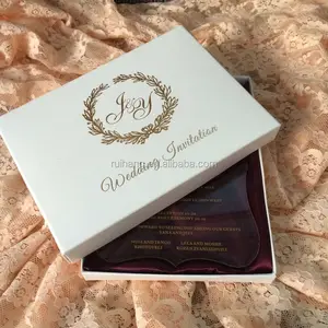 エレガントな結婚式の好意ボックスのための透明なアクリルダイカットの結婚式の招待状