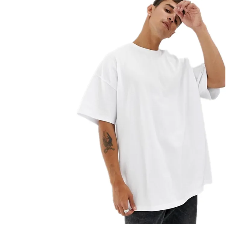 Camiseta de alta calidad para hombre, Camiseta lisa de gran tamaño sin marca