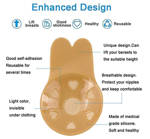 Conejo forma lindo Sexy pezón cubierta <span class=keywords><strong>sujetador</strong></span> adhesivo de gran tamaño para las mujeres - Product Image 5
