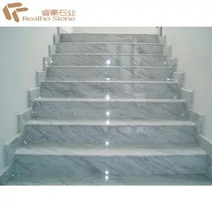 Nature White Marble Step Design For Stair Nosing