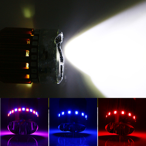 Feux de brouillard supérieurs pour voitures électriques 9W H6 blanc avec lumière stroboscopique LED Angel Eye <span class=keywords><strong>RGB</strong></span> DC <span class=keywords><strong>12V</strong></span>-80V BA20D Phare de moto - Product Image 5