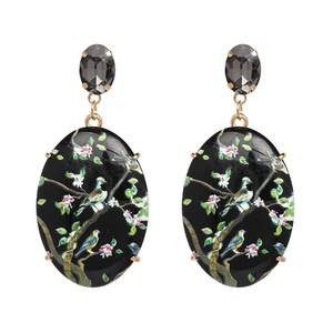 <span class=keywords><strong>Agatha</strong></span>-pendientes ovalados de resina para mujer, aretes, diseño de cristal, estilo europeo, al por mayor - Product Image 4