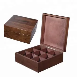 custom black walnut wood tea bags chest