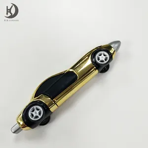 HCH-R371 Nieuwigheid 3d Kawaii Auto Vliegtuig Intrekbare Goud Plastic Bal Balpen