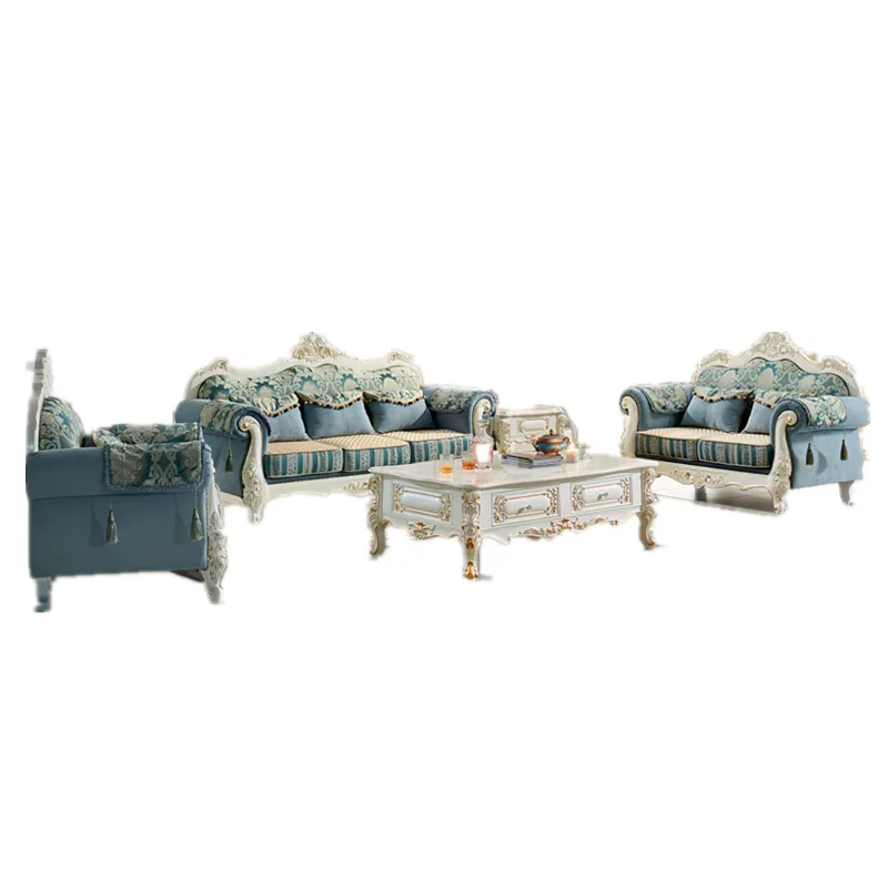 Elegante Retro Houtsnijwerk Sofa Meubels/Sofa Set Woonkamer Meubels