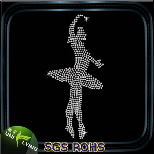 Bailarina brillante al por mayor de hierro <span class=keywords><strong>sobre</strong></span> traspaso térmico del rhinestone - Product Image 1