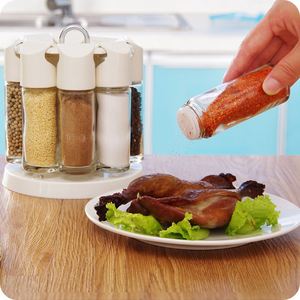 Juego de 8 piezas de salero y pimentero giratorios, juego de condimentos <span class=keywords><strong>para</strong></span> barbacoa, soporte <span class=keywords><strong>para</strong></span> botellas de condimentos, recipientes <span class=keywords><strong>para</strong></span> <span class=keywords><strong>especias</strong></span>, herramientas de cocina - Product Image 4