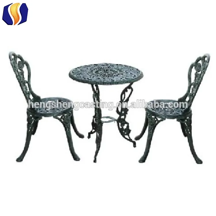 Tables et chaises de restaurant en aluminium moulé, chaises uniques, 12 pièces