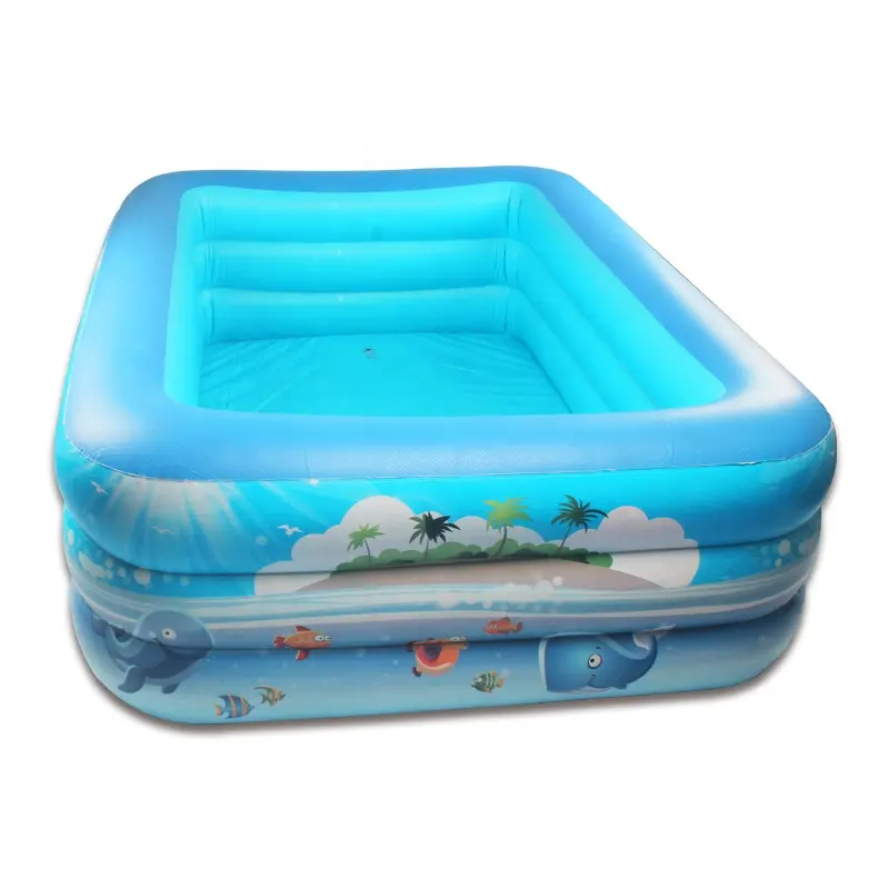 Best Selling Blue Plastic Rectangular Ready Inflatable Adult Swimming Pool Outdoor