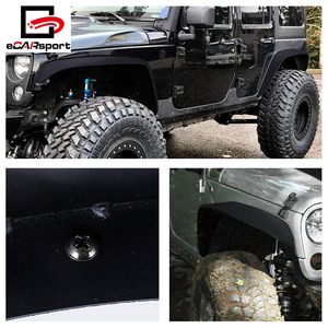 Pour Jeep Wrangler Élargisseurs d'ailes JK Plat Style Voiture Élargisseurs d'ailes En Acier Texturé Hors Route Large Corps Élargisseurs d'ailes - Product Image 4