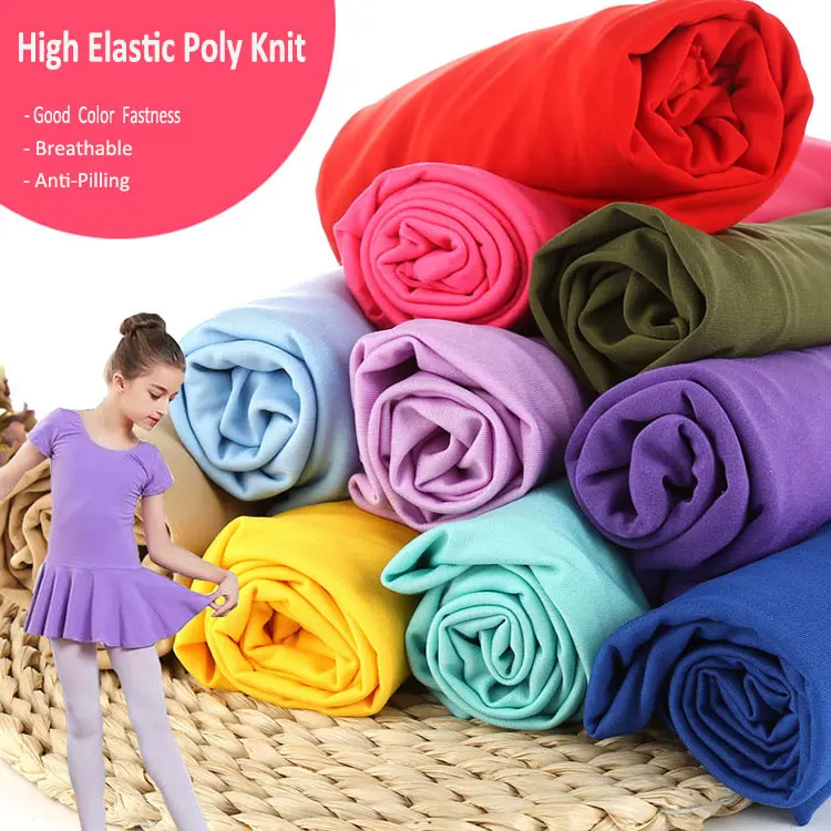 Nanyee Tekstil Plain Dyed Polyester Kain Lycra Spandex