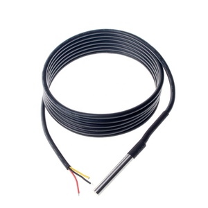 Chip Original de alta calidad, resistente al agua, <span class=keywords><strong>DS18B20</strong></span>, sonda de temperatura, Sensor de temperatura, paquete de acero inoxidable, cable de 1M con sonda - Product Image 1