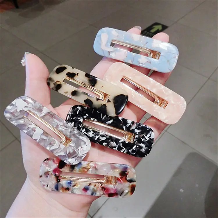 CLARMER Promotion Women Latest Design Fashion Hair Accessories Elegant Leopard Girls Gift Crystal Acetate Hair Clips Hairgrips