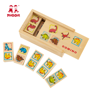 28 pièces de dominos éducatifs pour enfants, blocs de dominos en <span class=keywords><strong>bois</strong></span>, jouet pour enfants de 2 ans et plus - Product Image 2