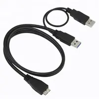 สายเคเบิล Micro USB 3.0 Y สีดำ,ใหม่ยอดนิยมสำหรับ WD/Seagate/ฮาร์ดไดรฟ์ภายนอก
