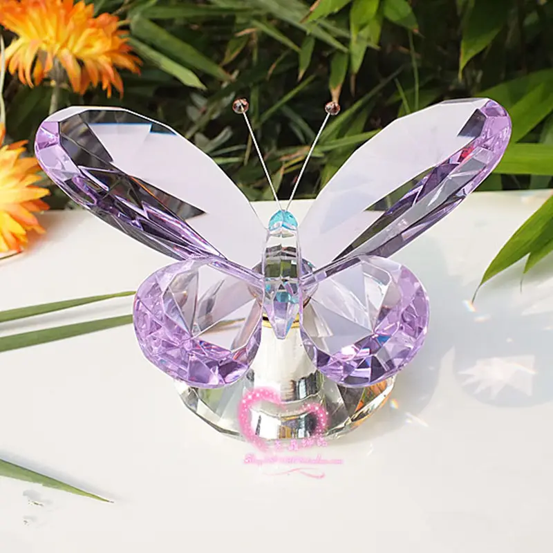 2023 nouveau style usine personnalisé cristal artificiel verre papillon modèle artisanat pour cadeaux en cristal