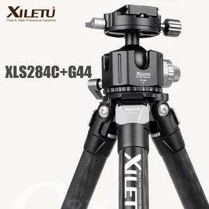 XILETU XLS284C-G44 מקצועי חצובה נייד שאינו axia נמוך-הכבידה מחזיק סיבי פחמן חצובה