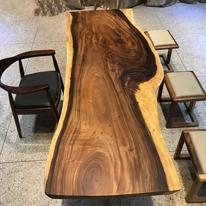 Muebles de Restaurante Modernos a Precio de Fábrica, Mesa de Comedor de <span class=keywords><strong>Madera</strong></span> de Nogal con Borde Sólido - Product Image 2