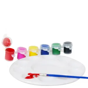 Factory low price 3ml acrylic paint set 6 color strip pot w/paint brush