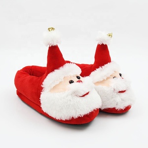 Noel hediyesi kızlar fantezi peluş kışlık terlik kırmızı benzersiz kaymaz yatak odası kadın Santa terlik noel - Product Image 1