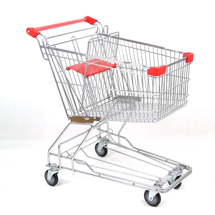 60-240L Wholesales Asian type supermarket grocery shopping trolley cart