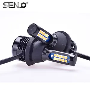 12V 2000 LM CANBUS Màu Kép Màu Trắng Hổ Phách Đèn Báo Rẽ 1156 1157 3156 3157 T20 7443 7440