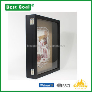 Shadow Box Frame Box Frame Front Hinged Shadow Box Frame With Burlap Display Board 11 By 14-Inch Black