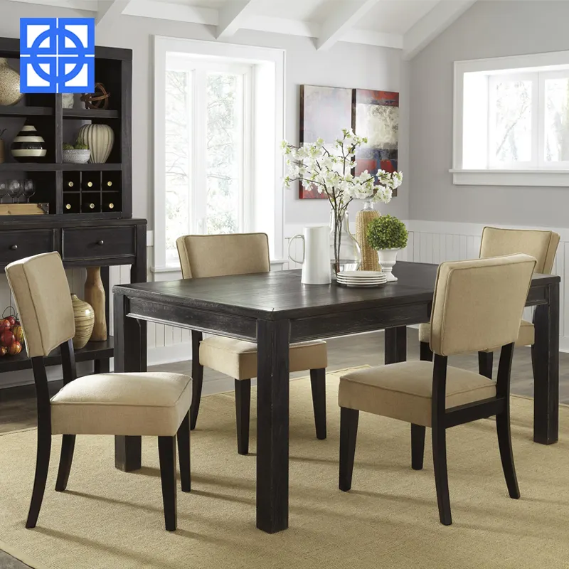 Hendry Fabrik Brown Wood Modern Dining Set/ 4 PC Counter Height Dining Kitchen Set mit Massivholz füßen