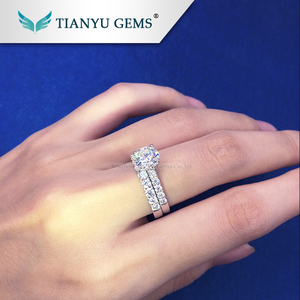 14 K/18 k Blanco/oro amarillo 1 Carat Forever one def VVS diamante sintético moissanite compromiso precio del anillo - Product Image 6