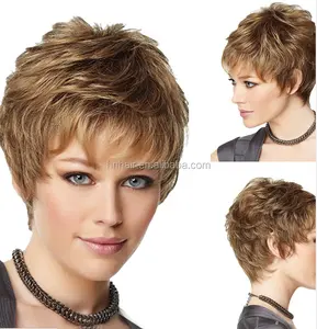 Hairjoy — perruque synthétique courte bouclée, perruque à bonnet moyen, couleur grise, forte densité