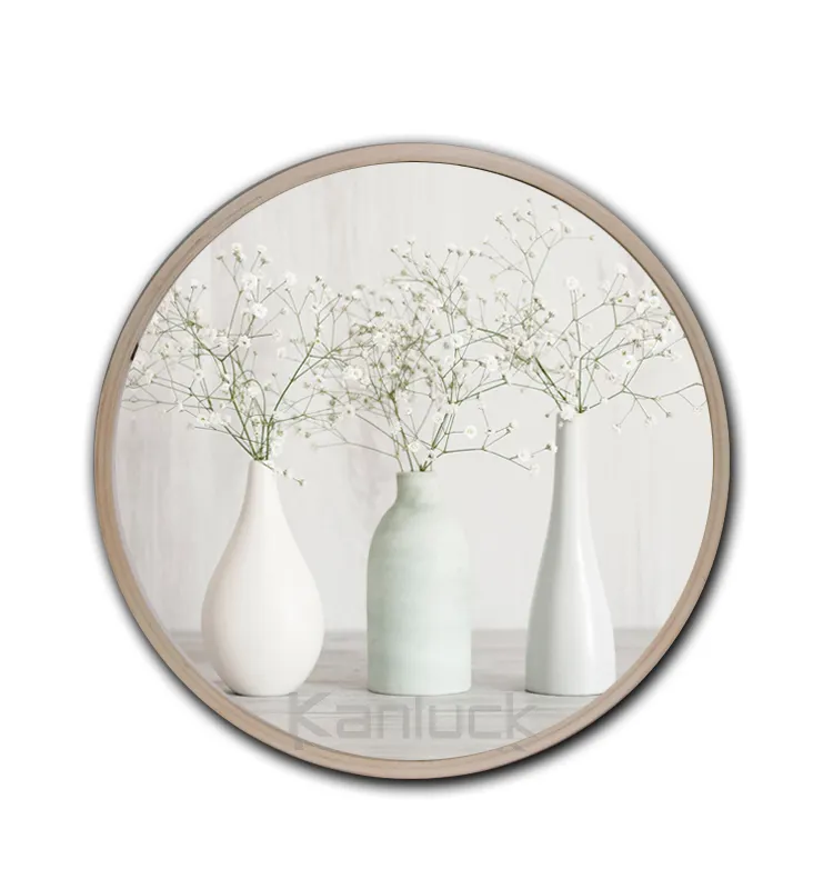 Flower Wall Art with Wood Round Frame