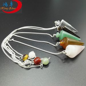 HZ 크리스탈 보석 천연 보석 크리스탈 범용 실버 다우징 진자 - Product Image 3