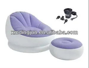 Gonflable EN PVC floqué Canapé chine gonflable air canapé chaise, repose-pieds gonflable canapé chaise avec pillowair canapé avec repose-pieds