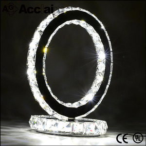 Classique Européenne Conception Ronde Anneau Table Lampe de Lecture De Chevet Crystal Light Pour La Maison et Hôtel - Product Image 1