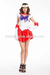 Kırmızı Sailor Moon Mars Kırmızı Sailormoon Kostüm Cosplay Üniforma Fantezi Elbise + Eldiven