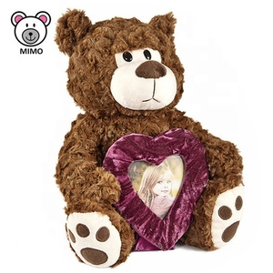 Adorabile Cornice <span class=keywords><strong>Portafoto</strong></span> con Orsacchiotto di Peluche Grigio, Personalizzabile all'Ingrosso, Morbido Animale di Peluche - Product Image 6
