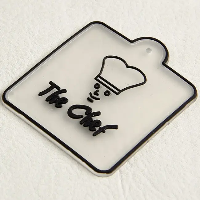 Personalizzato in silicone trasparente in rilievo stampato logo in gomma etichette di abbigliamento