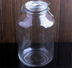2L 3L 4L 5L clip top glass storage jar large glass jar with metal clip lid glass jar