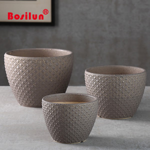 Al por <span class=keywords><strong>mayor</strong></span> punto en relieve diseño esmaltado <span class=keywords><strong>gres</strong></span> jardín maceta de cerámica - Product Image 4