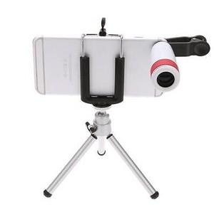 Fashional Clip Universal telescopio del zumbido 8x lente de la cámara <span class=keywords><strong>con</strong></span> trípode soporte para el teléfono celular - Product Image 1