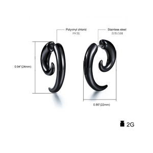 Boucles d'oreilles en acrylique Simple, Simple et extensible, <span class=keywords><strong>piercing</strong></span> en spirale, 12 pièces - Product Image 2