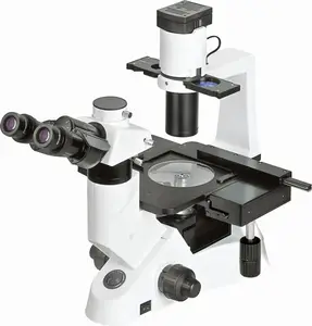 Microscopio Trinocular con tubo de tracción y metalúrgico, microscopio metalúrgico invertido